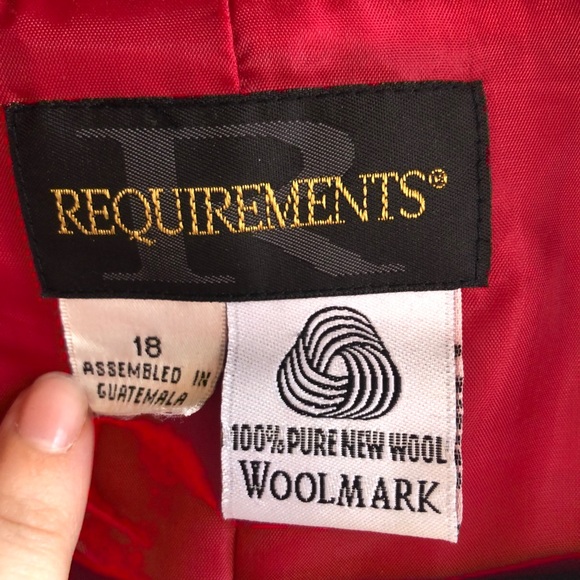 Red Wool Pea Coat Size 18 - Picture 3 of 3